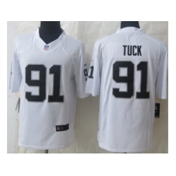 Nike Oakland Raiders 91 Justin Tuck White Game NFL Jersey