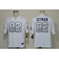 Nike Oakland Raiders 92 Richard Seymour White Game Silver number NFL Jersey