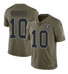 Nike Raiders #10 Seth Roberts Olive Mens Stitched NFL Limited 2017 Salute To Service Jersey