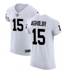 Nike Raiders 15 Nelson Agholor White Men Stitched NFL New Elite Jersey