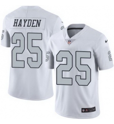 Nike Raiders #25 D J Hayden White Mens Stitched NFL Limited Rush Jersey