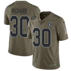 Nike Raiders #30 Jalen Richard Olive Mens Stitched NFL Limited 2017 Salute To Service Jersey