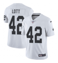 Nike Raiders #42 Ronnie Lott White Mens Stitched NFL Vapor Untouchable Limited Jersey