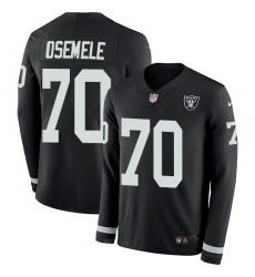 Nike Raiders #70 Kelechi Osemele Black Team Color Men Stitched NFL Limited Therma Long Sleeve Jersey