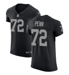 Nike Raiders #72 Donald Penn Black Team Color Mens Stitched NFL Vapor Untouchable Elite Jersey