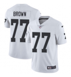 Nike Raiders 77 Trent Brown White Men Stitched NFL Vapor Untouchable Limited Jersey