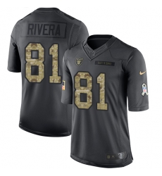 Nike Raiders #81 Mychal Rivera Black Mens Stitched NFL Limited 2016 Salute To Service Jersey