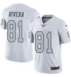 Nike Raiders #81 Mychal Rivera White Mens Stitched NFL Limited Rush Jersey