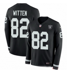 Nike Raiders 82 Jason Witten Black Team Color Men Stitched NFL Limited Therma Long Sleeve Jersey