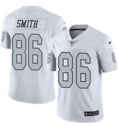 Nike Raiders #86 Lee Smith White Mens Stitched NFL Limited Rush Jersey