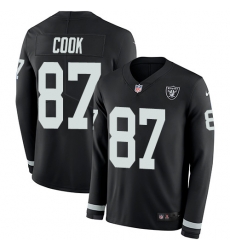 Nike Raiders #87 Jared Cook Black Team Color Men Stitched NFL Limited Therma Long Sleeve Jersey