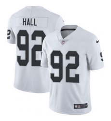 Nike Raiders #92 P J Hall White Mens Stitched NFL Vapor Untouchable Limited Jersey