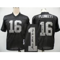 Oakland Raiders 16 Jim Plunkett Black Throwback M&N Signed NFL Jerseys