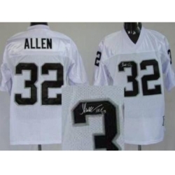 Oakland Raiders 32 Marcus Allen White Throwback M&N Signed NFL Jerseys