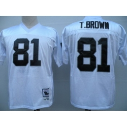 Oakland Raiders 81 T.Brown white Jerseys Throwback