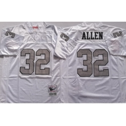 Oakland Raiders White #32 ALLEN White Stitched NFL Throwback Jersey
