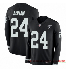 Raiders 24 Johnathan Abram Black Team Color Men Stitched Football Limited Therma Long Sleeve Jersey