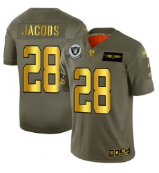 Raiders 28 Josh Jacobs Camo Gold Men Stitched Football Limited 2019 Salute To Service Jersey