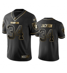 Raiders 34 Bo Jackson Black Men Stitched Football Limited Golden Edition Jersey