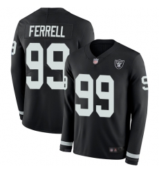 Raiders 99 Clelin Ferrell Black Team Color Men Stitched Football Limited Therma Long Sleeve Jersey