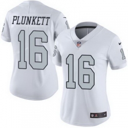 Nike Raiders #16 Jim Plunkett White Womens Stitched NFL Limited Rush Jersey