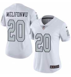 Nike Raiders #20 Obi Melifonwu White Womens Stitched NFL Limited Rush Jersey