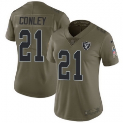 Nike Raiders #21 Gareon Conley Olive Womens Stitched NFL Limited 2017 Salute to Service Jersey