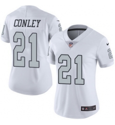 Nike Raiders #21 Gareon Conley White Womens Stitched NFL Limited Rush Jersey