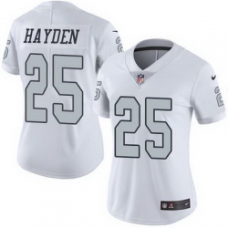 Nike Raiders #25 D J Hayden White Womens Stitched NFL Limited Rush Jersey