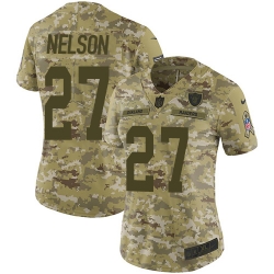 Nike Raiders #27 Reggie Nelson Camo Women Stitched NFL Limited 2018 Salute to Service Jersey
