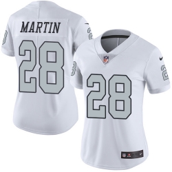 Nike Raiders #28 Doug Martin White Womens Stitched NFL Limited Rush Jersey
