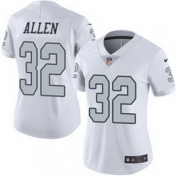 Nike Raiders #32 Marcus Allen White Womens Stitched NFL Limited Rush Jersey