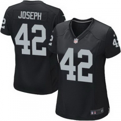 Nike Raiders #42 Karl Joseph Black Team Color Womens Stitched NFL Elite Jersey