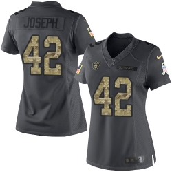 Nike Raiders #42 Karl Joseph Black Womens Stitched NFL Limited 2016 Salute to Service Jersey