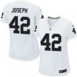 Nike Raiders #42 Karl Joseph White Womens Stitched NFL Elite Jersey