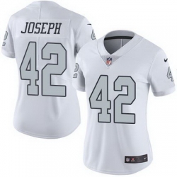 Nike Raiders #42 Karl Joseph White Womens Stitched NFL Limited Rush Jersey
