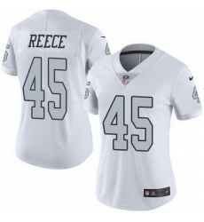 Nike Raiders #45 Marcel Reece White Womens Stitched NFL Limited Rush Jersey