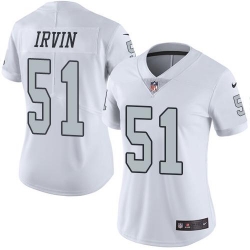 Nike Raiders #51 Bruce Irvin White Womens Stitched NFL Limited Rush Jersey