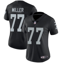 Nike Raiders #77 Kolton Miller Black Team Color Womens Stitched NFL Vapor Untouchable Limited Jersey