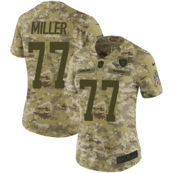 Nike Raiders #77 Kolton Miller Camo Women Stitched NFL Limited 2018 Salute to Service Jersey