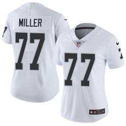 Nike Raiders #77 Kolton Miller White Womens Stitched NFL Vapor Untouchable Limited Jersey