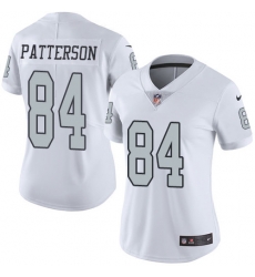 Nike Raiders #84 Cordarrelle Patterson White Womens Stitched NFL Limited Rush Jersey