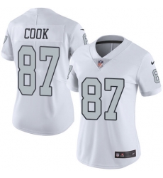 Nike Raiders #87 Jared Cook White Womens Stitched NFL Limited Rush Jersey