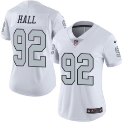 Nike Raiders #92 P J Hall White Womens Stitched NFL Limited Rush Jersey