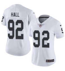 Nike Raiders #92 P J Hall White Womens Stitched NFL Vapor Untouchable Limited Jersey