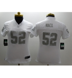 Nike Women Oakland Raiders #52 Mack Platinum White Jerseys