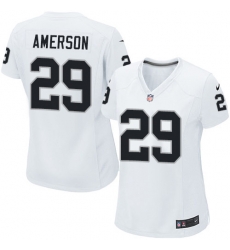 Oakland Raiders #29 David Amerson Womens White Jersey