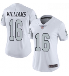 Raiders #16 Tyrell Williams White Women Stitched Football Limited Rush Jersey