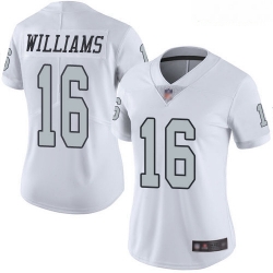 Raiders #16 Tyrell Williams White Women Stitched Football Limited Rush Jersey