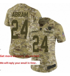 Raiders 24 Johnathan Abram Camo Women Stitched Football Limited 2018 Salute to Service Jersey